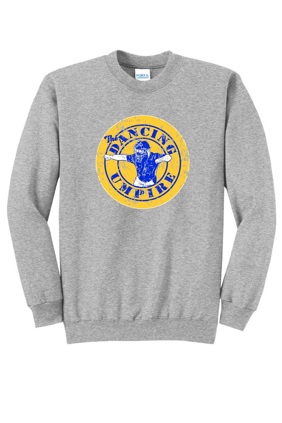 The Dancing Umpire Cotton Crewneck — Athletic Grey